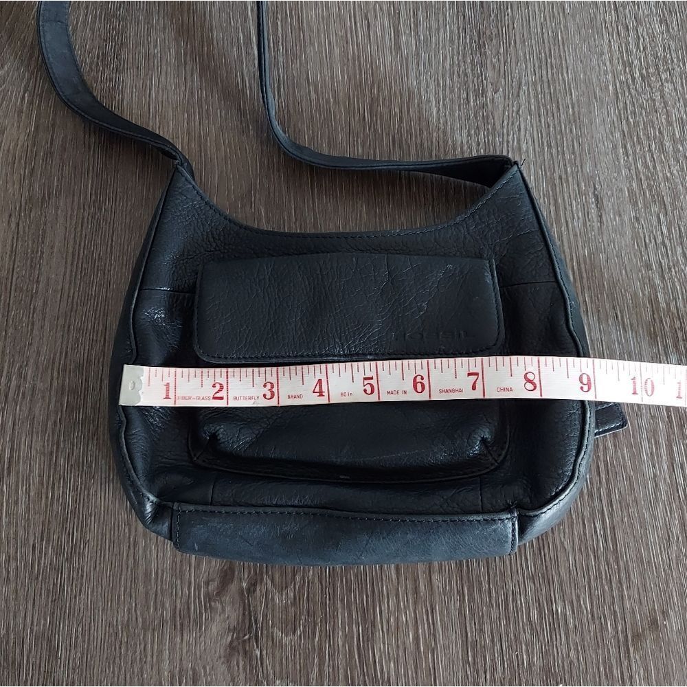 Fossil Vintge Y2K Black Leather Shoulder Bag Flap Pocket - Picture 9 of 11